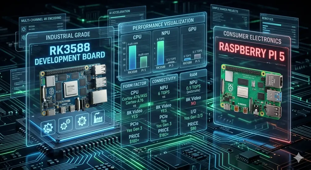 Comparison between RK3588 development board and Raspberry Pi 5 for AI and industrial applications