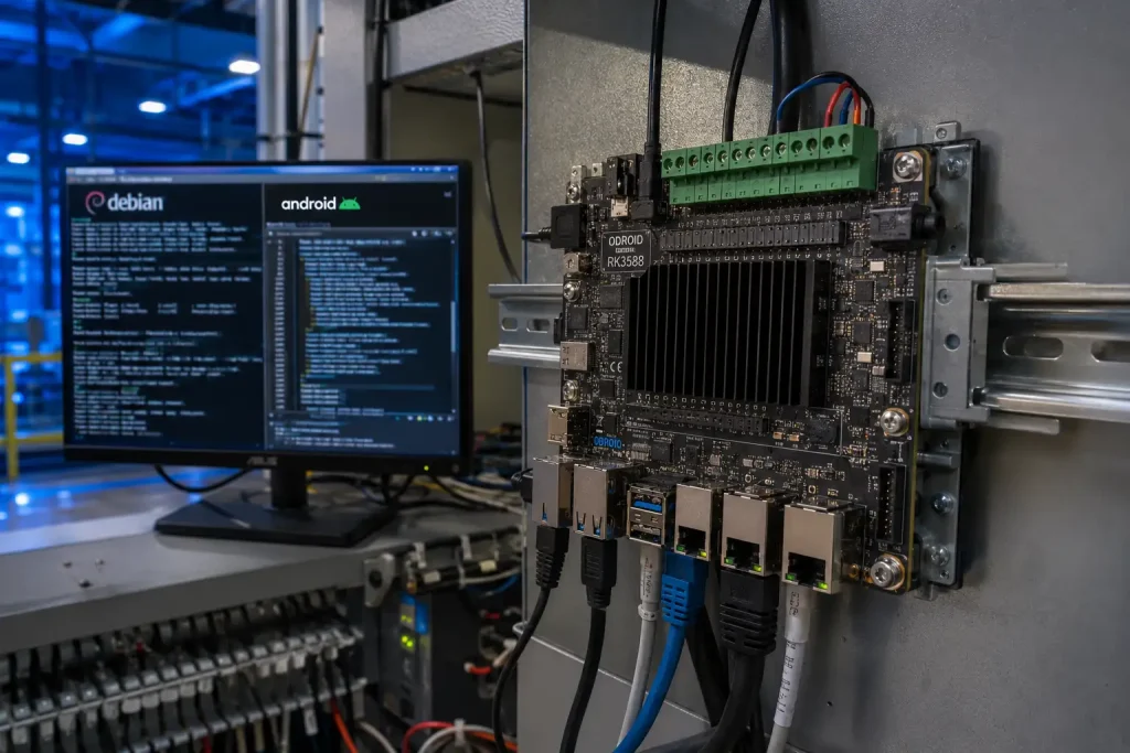 RK3588工业板运行Linux和Android操作系统并行比较,用于嵌入式系统部署
