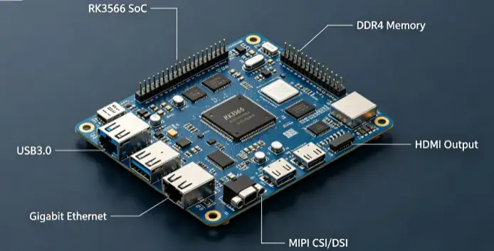 Custom RK3566 PCBA development board for industrial embedded prototype and mass production