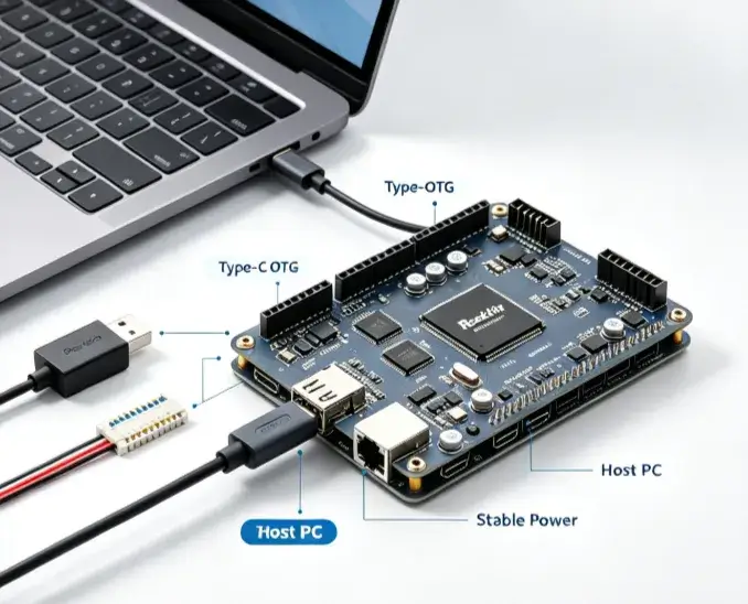 Device firmware upgrade via Rockchip USB OTG