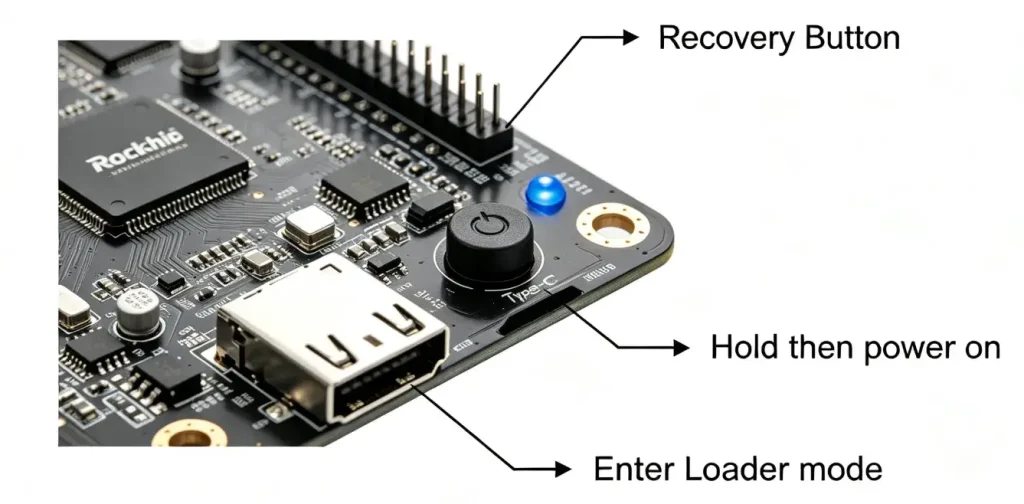 Rockchip recovery button for firmware upgrade