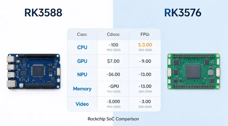 RK3588 RK3576 specs comparison
